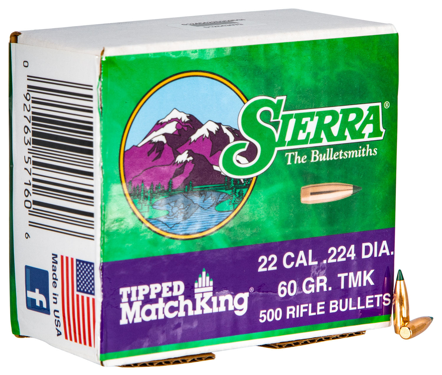 Sierra Tipped MatchKing 22 Cal 60gr TMK Reloading Bullets 500/Box