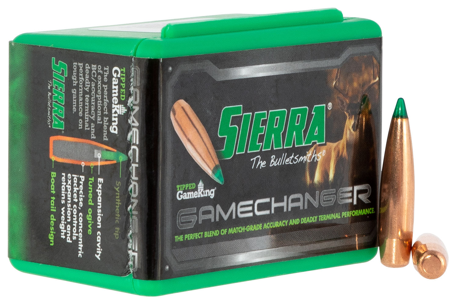 Sierra Tipped GameKing 6mm 90gr Hollow Point Boat Tail Reloading Bullets 50/Box