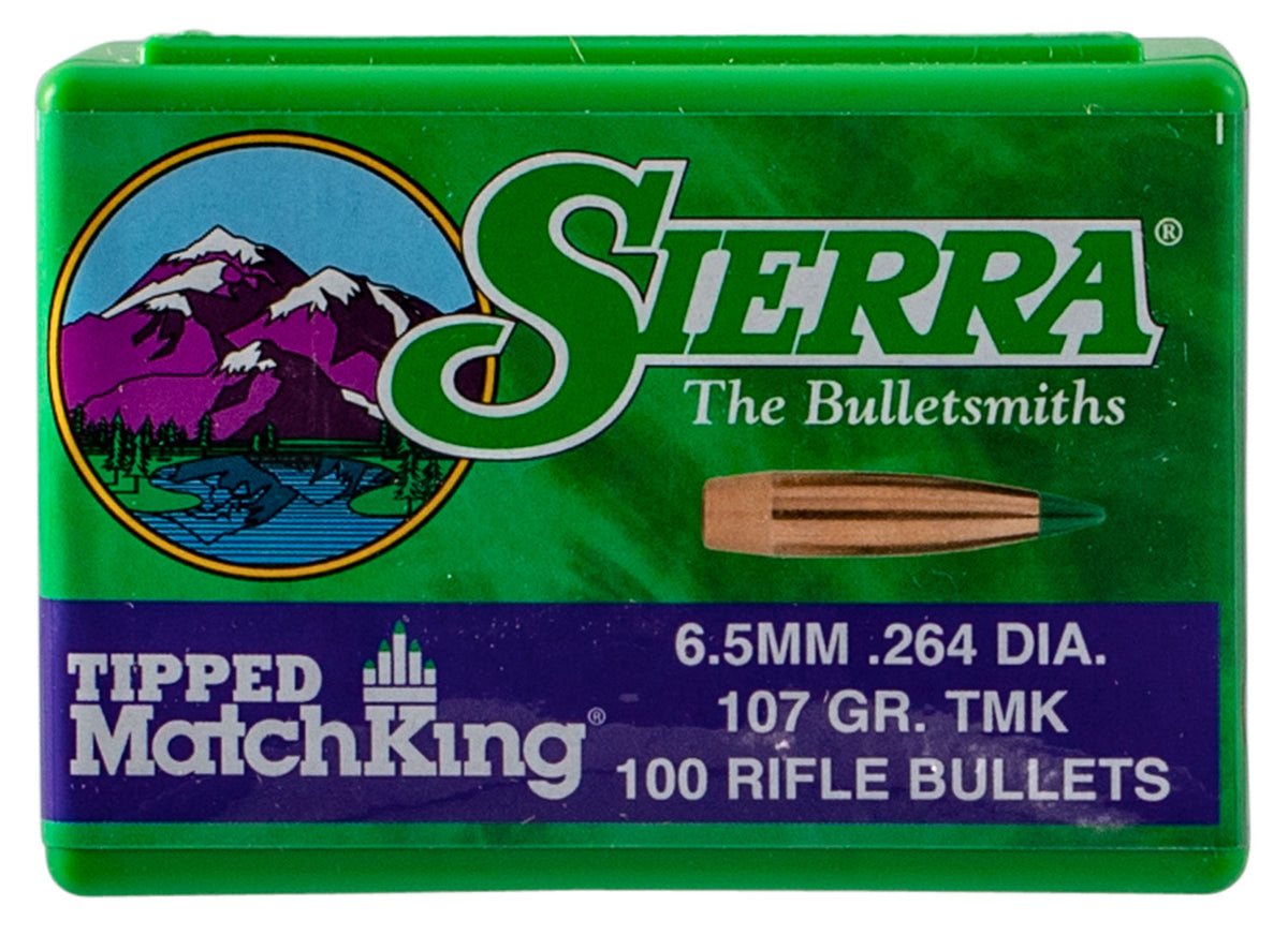 Sierra Tipped MatchKing 6.5 Creedmoor 107gr TMK Reloading Bullets 100/Box