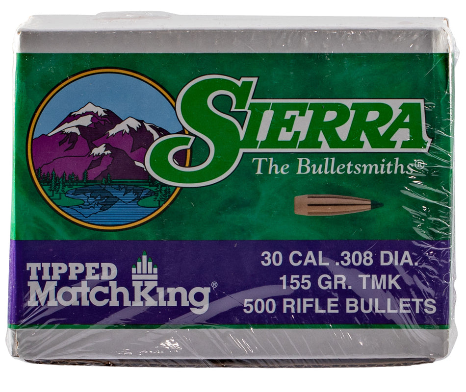 Sierra 7755C Tipped MatchKing 30 Cal 155gr Bullets 500/Box