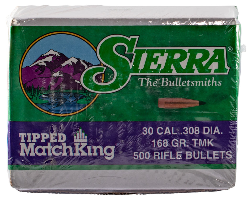 Sierra 7768C Tipped MatchKing 30 Cal 168gr Bullets 500/Box