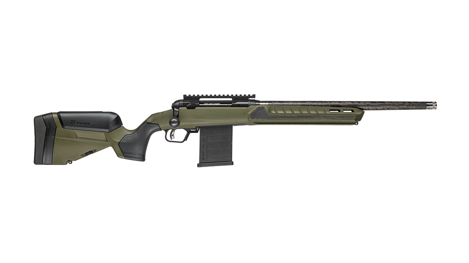 Savage Arms 32663 110 UltraLite Predator 300 Blackout 10+1 16.50" Carbon Fiber Barrel, Arca Rail Forend, Hunter Green AccuStock w/AccuFit V2 Synthetic Stock, Right Hand