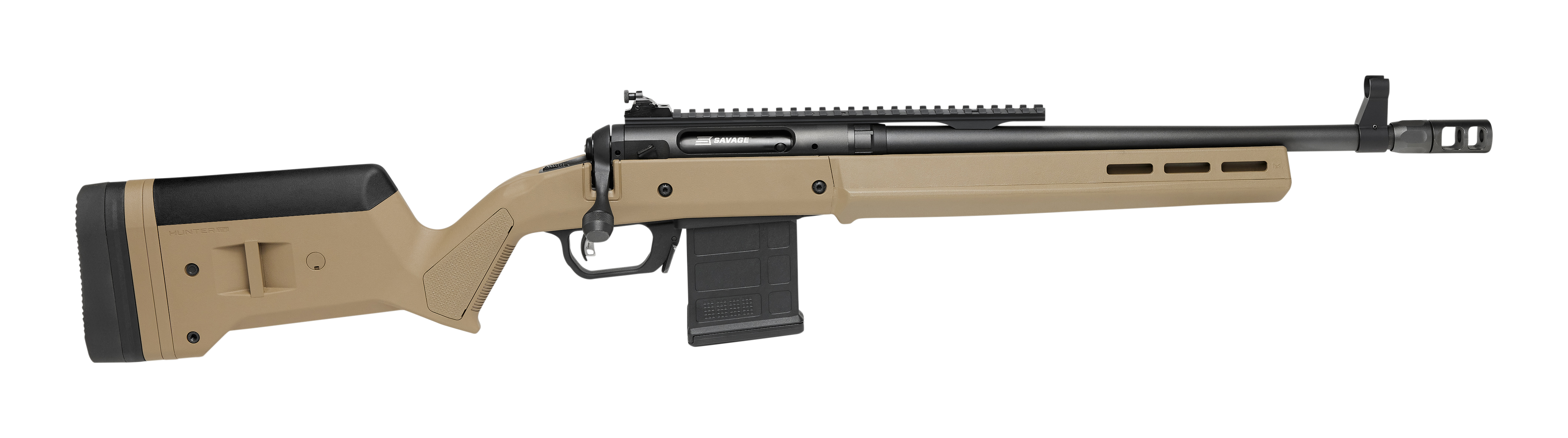 Savage Arms 58192 110 Scout Full Size 350 Legend 10+1 16.50" Flat Dark Earth Threaded Barrel, Picatinny Rail Carbon Steel Receiver, Magpul Hunter Synthetic Stock