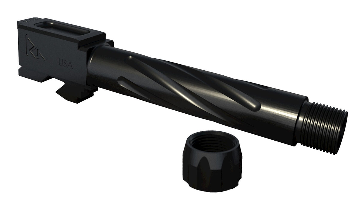 Rival Arms 9mm Luger 4.02" Precision Threaded Fluted Drop-In Barrel Black PVD Finish Glock 19 Gen3-4