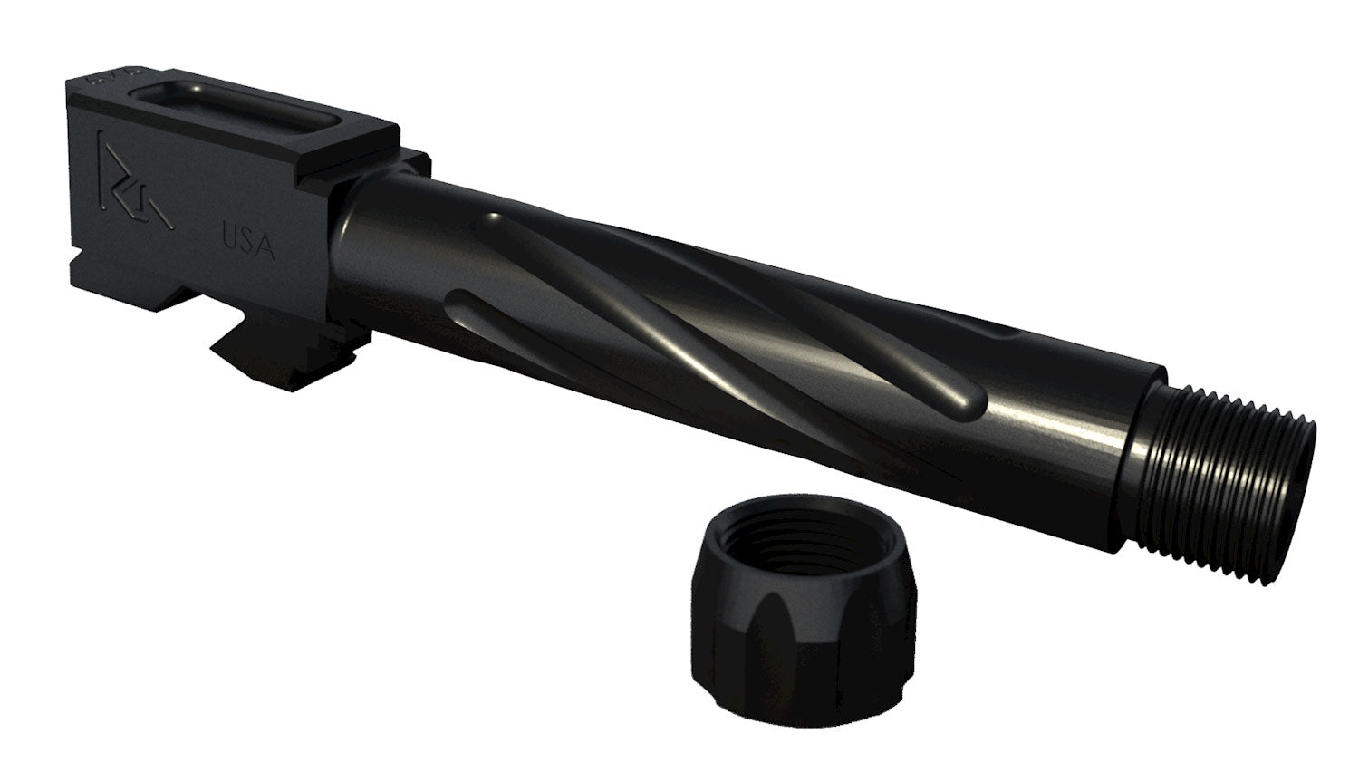 Rival Arms 9mm Luger 4.02" Precision Threaded Fluted Drop-In Barrel Black PVD Finish Glock 19 Gen3-4