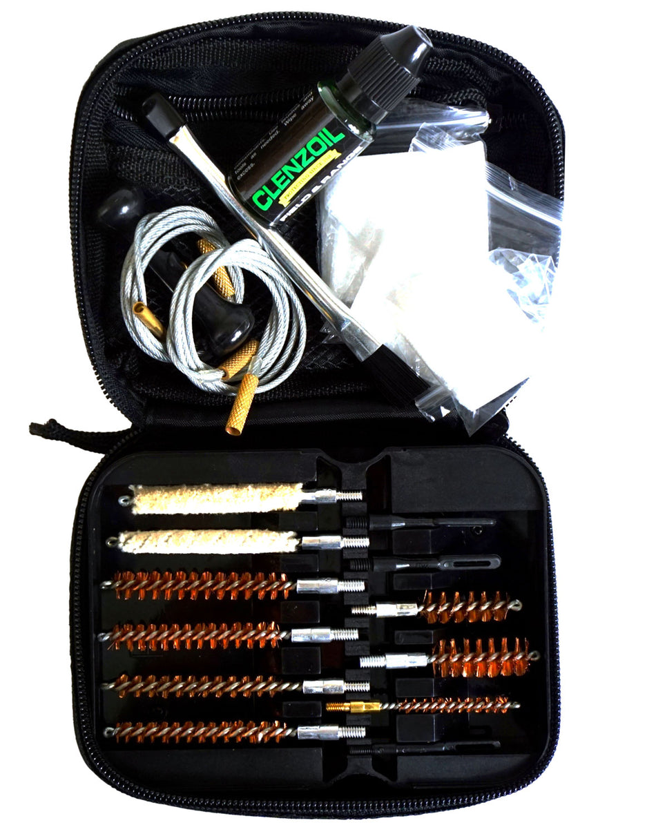 Clenzoil Field & Range Rifle Cleaning Kit 21 Pieces Multi-Caliber Black