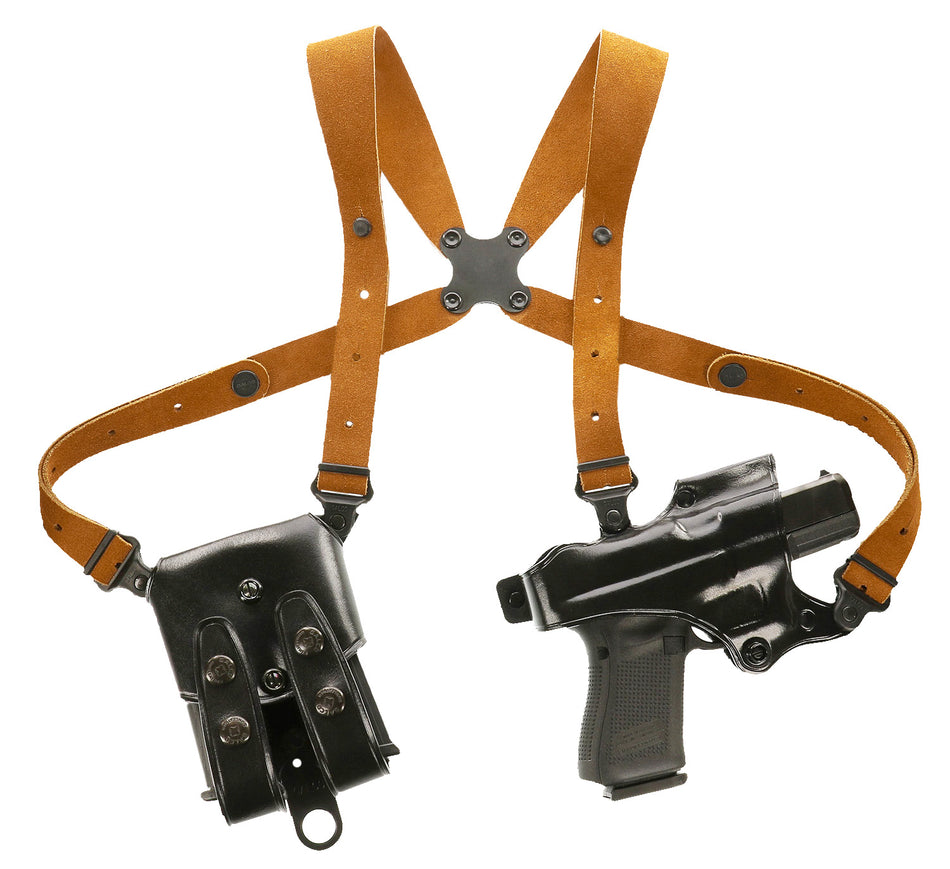Galco Jackass Rig Shoulder System JR202B Black Leather Beretta 92F/FS & Taurus PT92 Right Hand