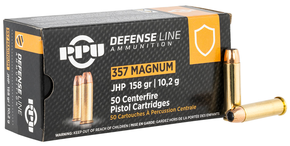 Prvi Partizan Defense .357 Magnum 158 grain Jacketed Hollow Point ammunition