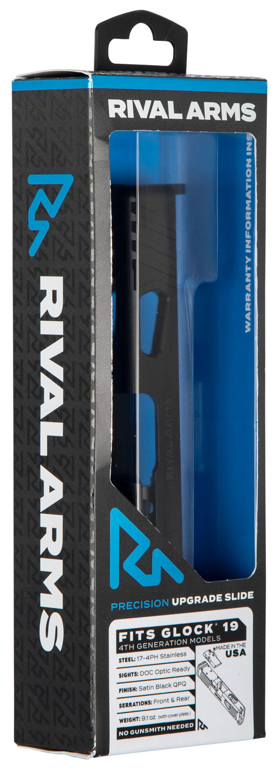 Rival Arms Precision Upgrade Slide A1 Glock 19 Gen4 QPQ Black Stainless Steel Docter Optic Cut
