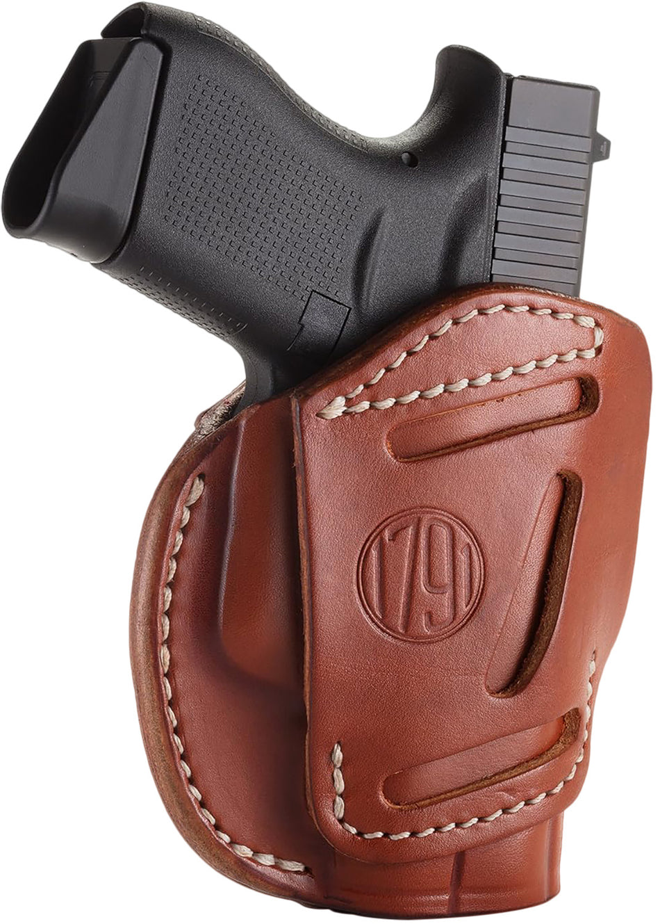 1791 Gunleather 3WH2CBRA Ambidextrous 3-Way Holster Classic Brown Leather Size 02 Compact Pistols