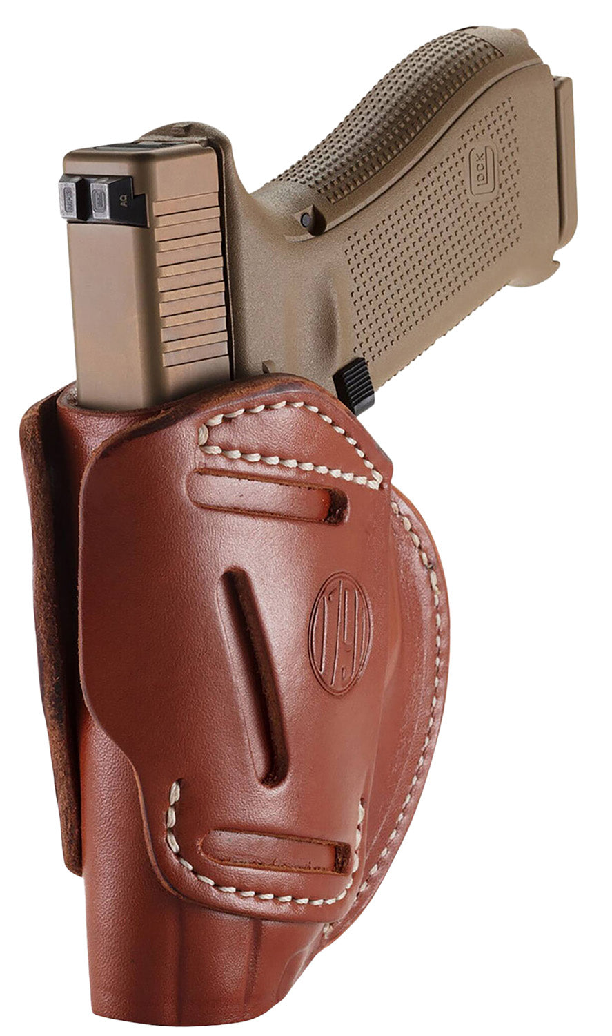 1791 Gunleather Ambidextrous 3-Way Belt Holster Size 05 Classic Brown Leather - Glock 17, Springfield XD, M&P, VP9 Compatible