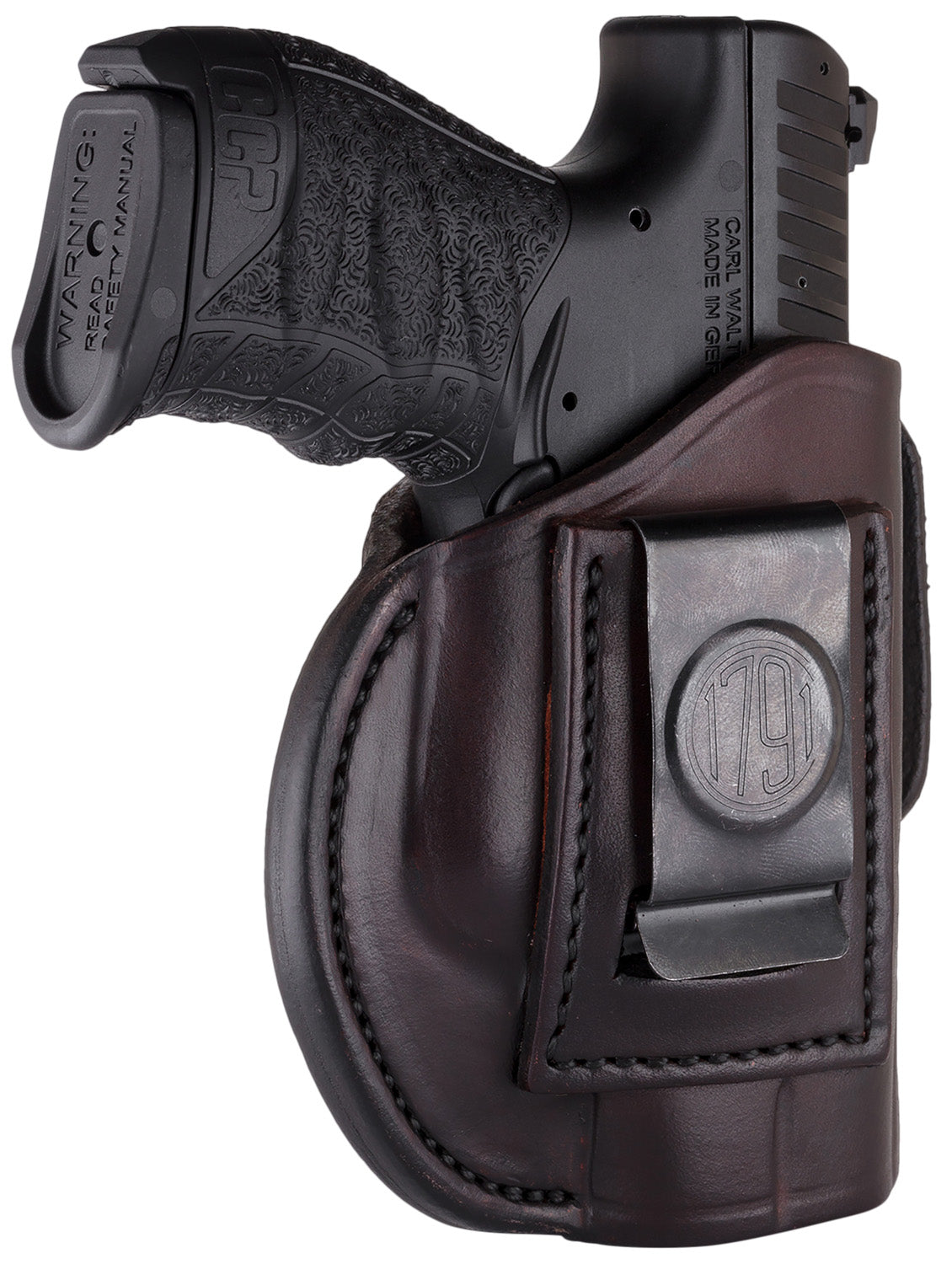 1791 Gunleather 4-Way Concealment & Belt Holster Size 03 Signature Brown - Glock 26, Ruger LC9, S&W M&P Shield Right Hand