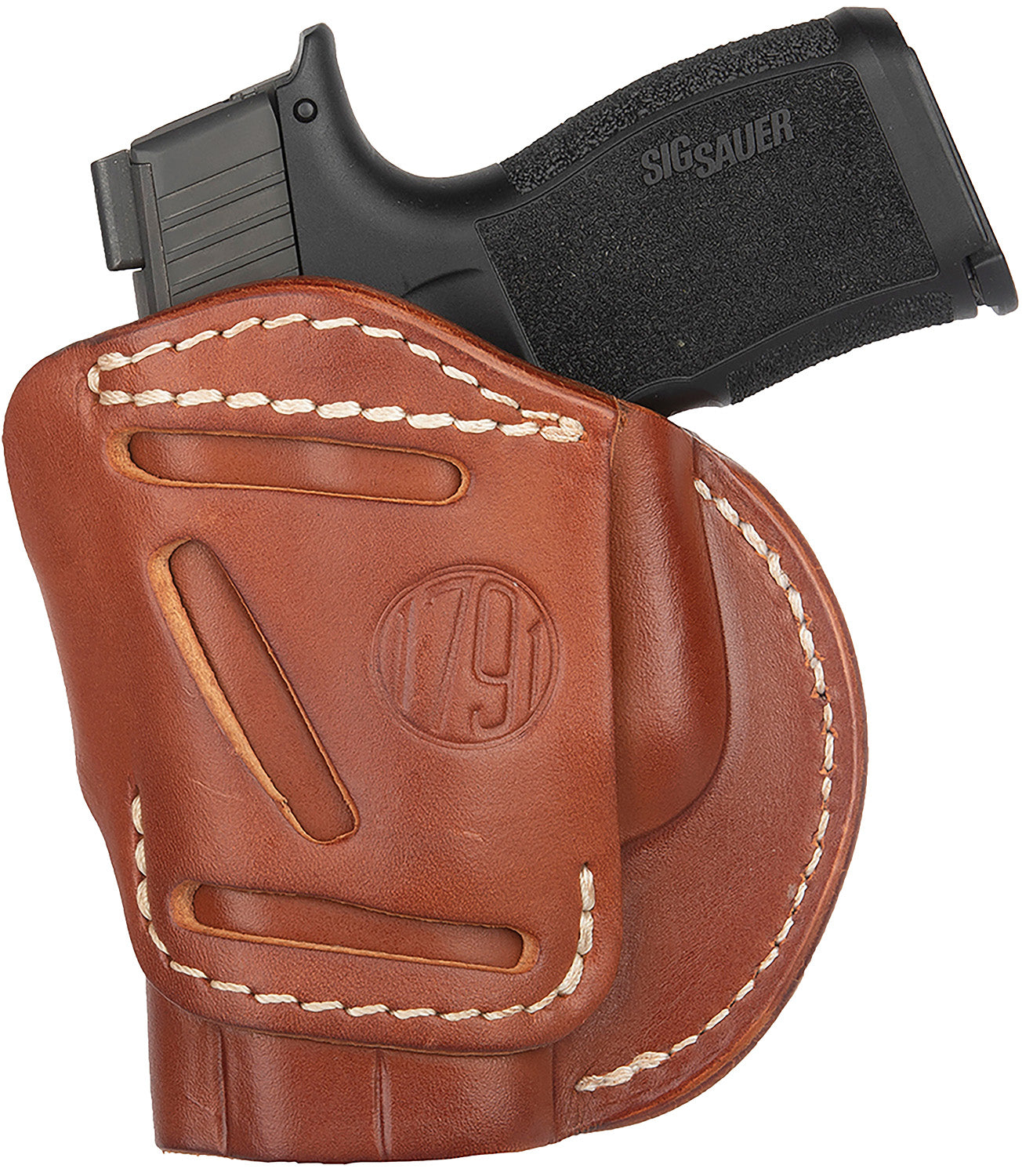 1791 Gunleather 4-Way Concealment & Belt Holster Size 03 Classic Brown - Glock 26, Ruger LC9, S&W M&P Shield Right Hand