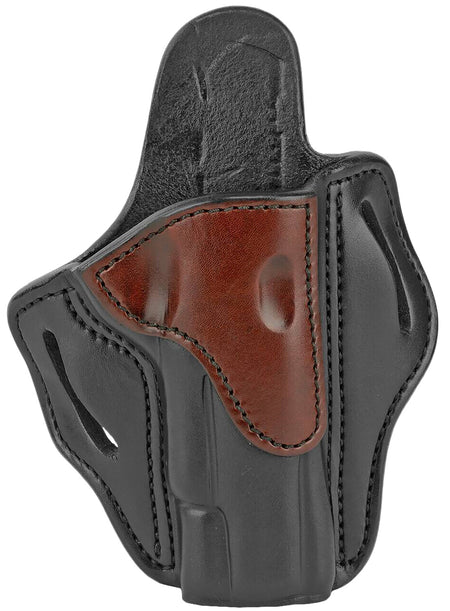 1791 Gunleather BH1 OWB Leather Holster Size 01 Brown on Black Belt Slide Fits 1911 4-5"