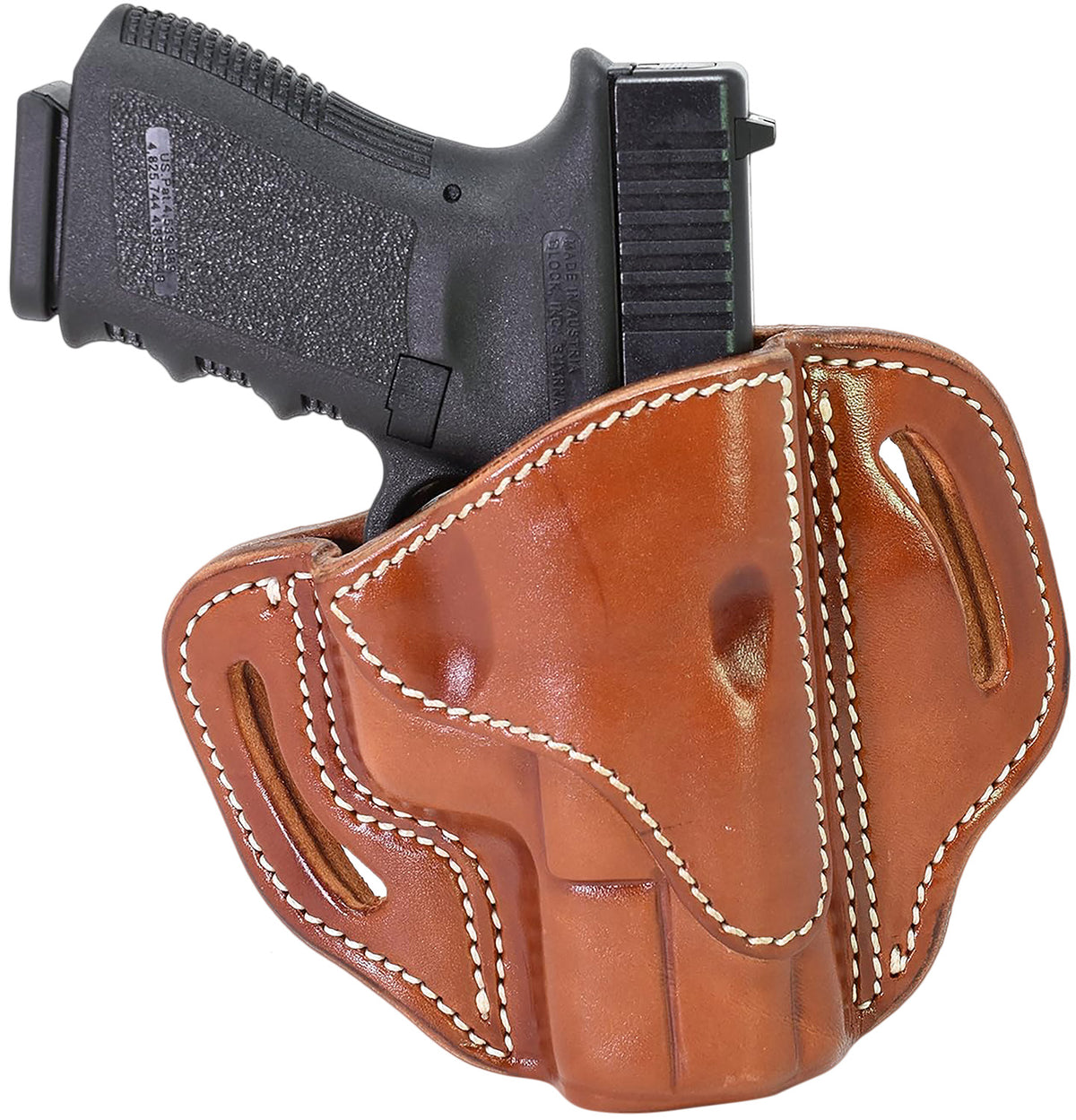 1791 Gunleather BH2.1 OWB Leather Holster Size 2.1 Classic Brown Belt Slide Glock 17/Shield/XD RH