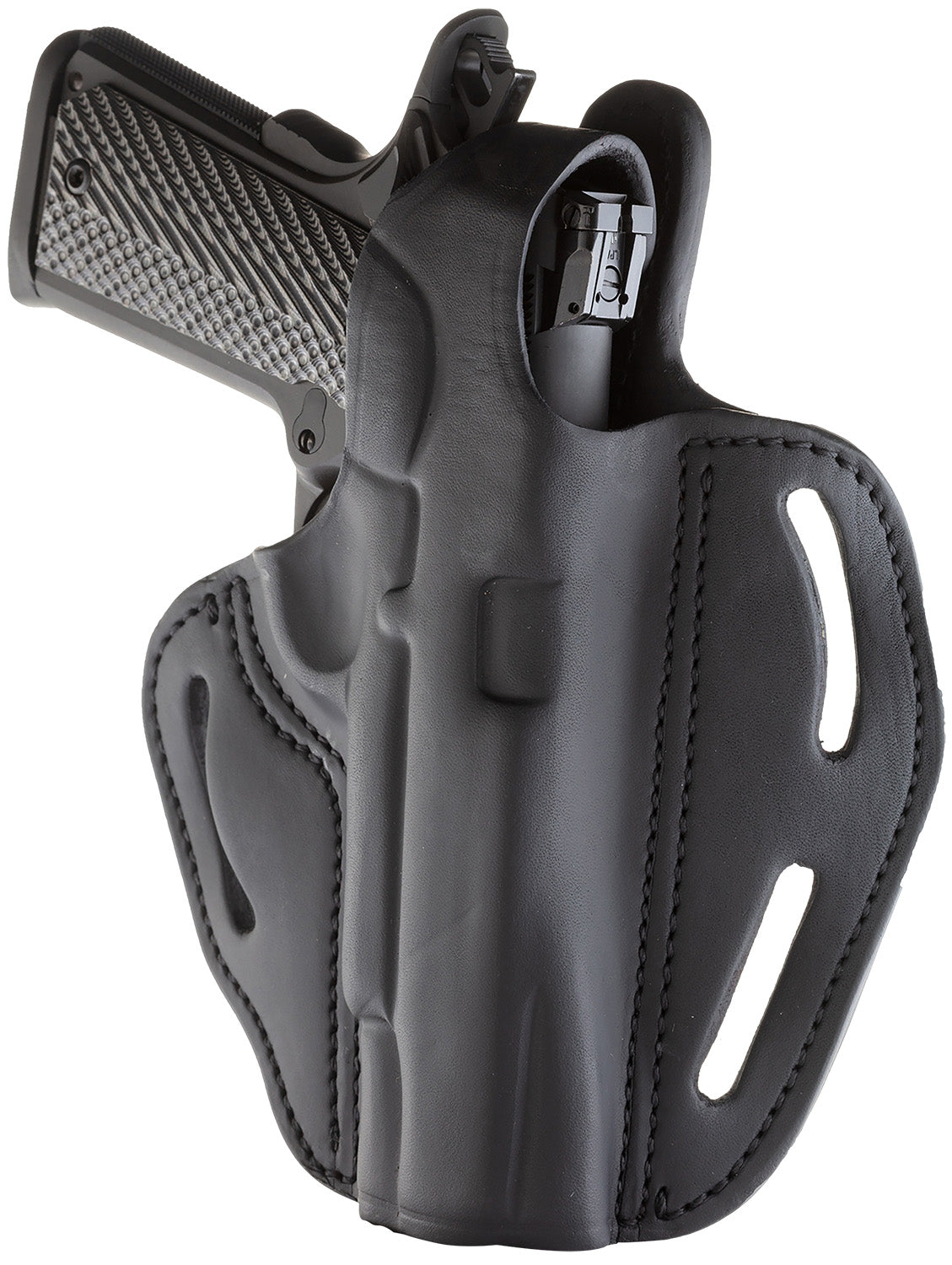 1791 Gunleather BHX OWB Leather Holster Size 01 Stealth Black w/Thumb Break Belt Slide 1911 4-5" Right Hand