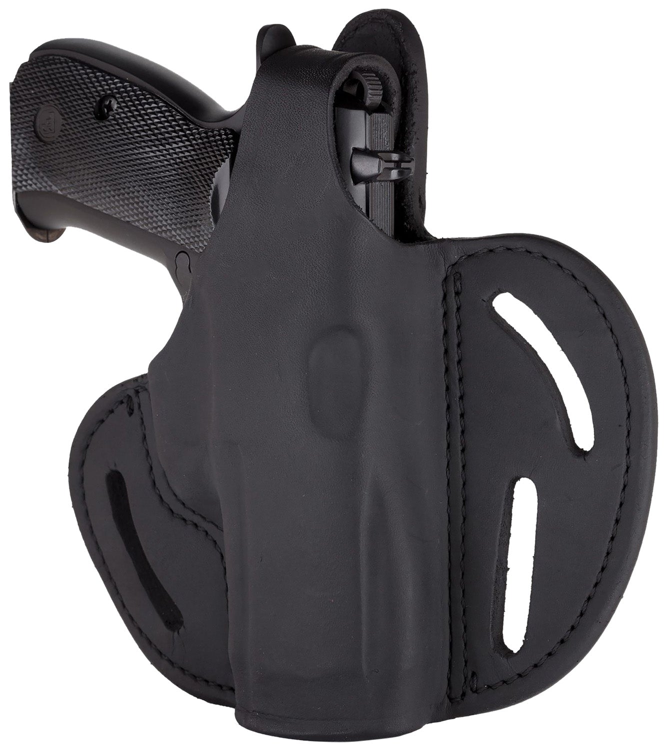 1791 Gunleather BHX OWB Leather Holster Size 03 Stealth Black w/Thumb Break Belt Slide Glock/Shield RH