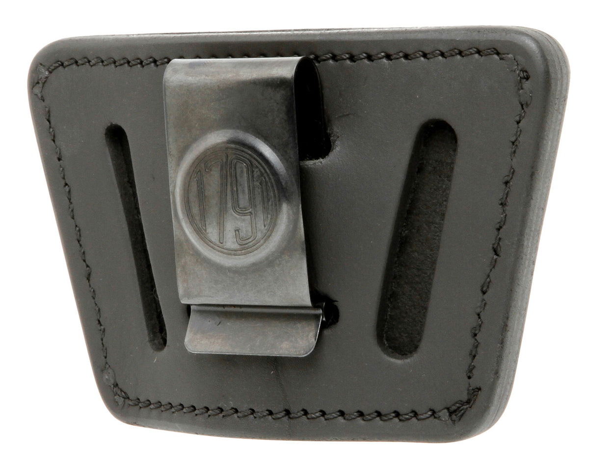 1791 Gunleather UIW Universal IWB OWB Leather Holster Black Fits Most Small Mid Frame Handguns with Rail Ambi