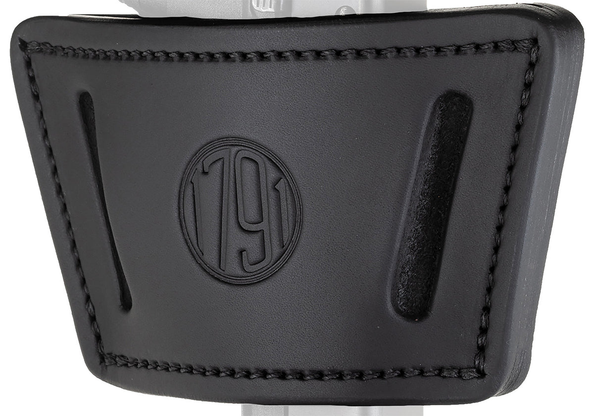 1791 Gunleather Universal IWB OWB Max Holster Black Leather Clip Compatible with Mid-Large Frame Rail Laser Light Pistols Ambidextrous