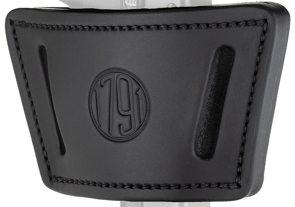 1791 Gunleather Universal IWB OWB Max Holster Black Leather Clip Compatible with Mid-Large Frame Rail Laser Light Pistols Ambidextrous