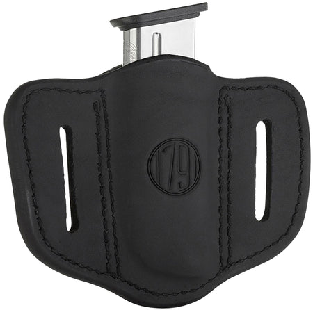 1791 Gunleather Single Mag Holster MAG1.1 Stealth Black Steerhide Leather Belt Slide Ambidextrous
