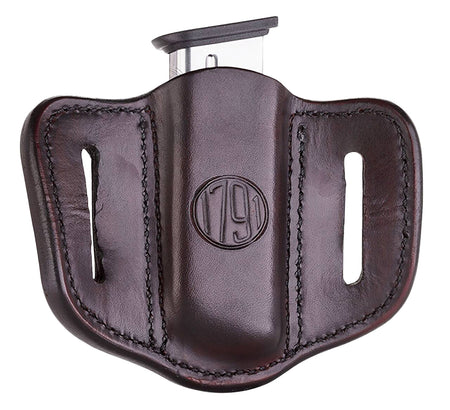 1791 Gunleather MAG1.1 Signature Brown Leather Single Stack Mag Belt Slide Holster Ambidextrous