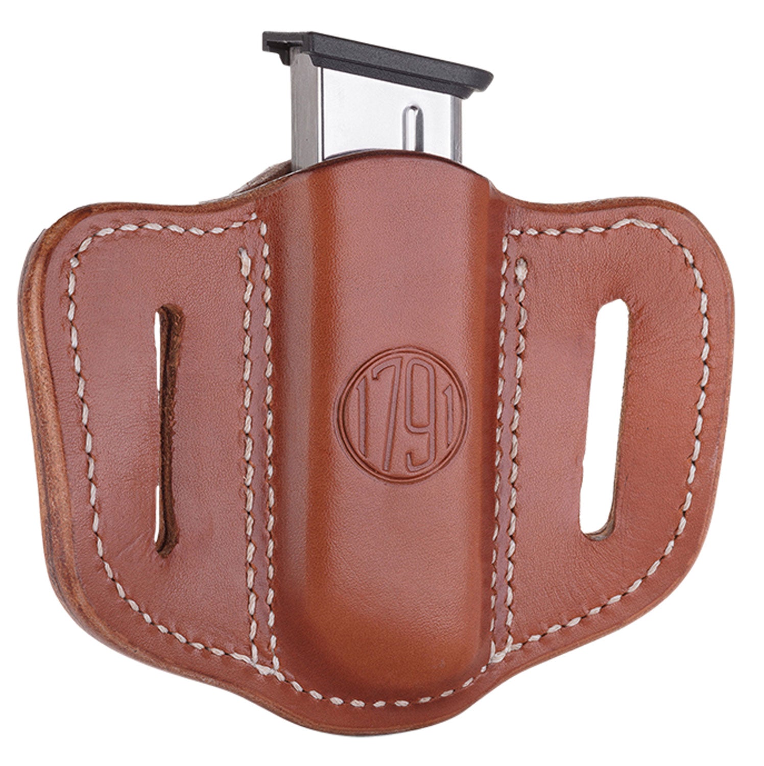 1791 Gunleather MAG1.1 Classic Brown Leather Single Stack Mag Belt Slide Holster Ambidextrous