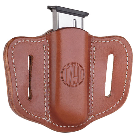 1791 Gunleather MAG1.1 Classic Brown Leather Single Stack Mag Belt Slide Holster Ambidextrous