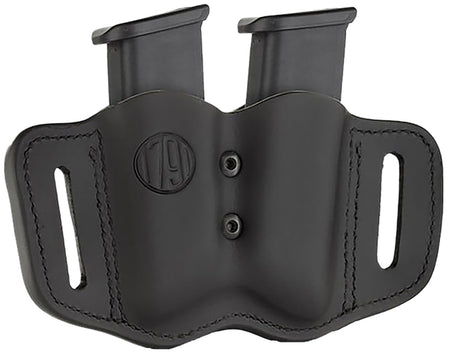 1791 Gunleather MAG-F Stealth Black Leather Double Stack Mag Carrier Belt Slide Holster Ambidextrous