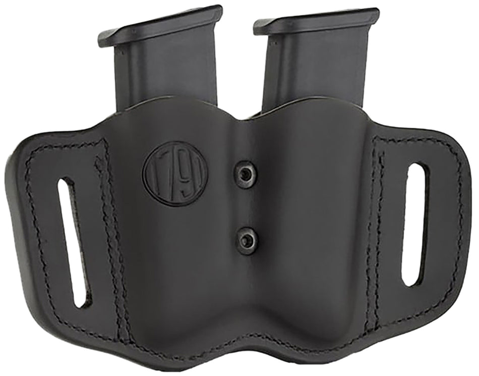 1791 Gunleather MAG-F Stealth Black Leather Double Stack Mag Carrier Belt Slide Holster Ambidextrous