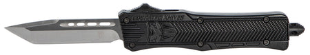 CobraTec CTK-1 Small OTF 2.75" Tanto Plain Black D2 Steel Black Aluminum Handle Glass Breaker Pocket Clip