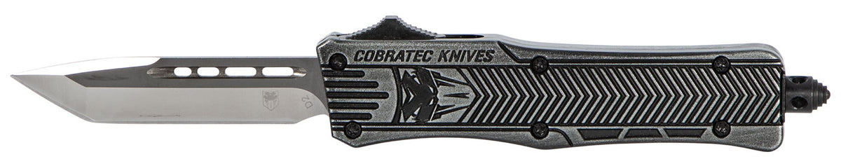 CobraTec CTK-1 Small OTF 2.75" Tanto Plain D2 Steel Black Stonewashed Aluminum Handle Glass Breaker Pocket Clip