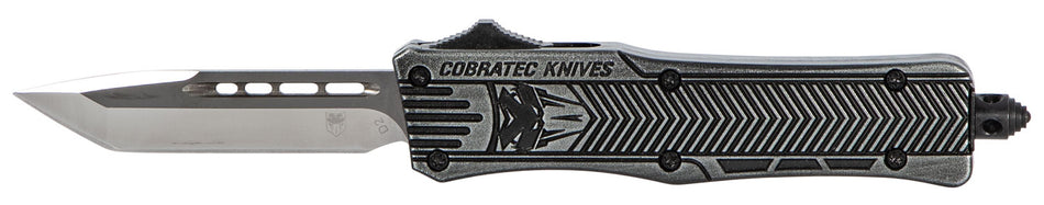 CobraTec CTK-1 Small OTF 2.75" Tanto Plain D2 Steel Black Stonewashed Aluminum Handle Glass Breaker Pocket Clip