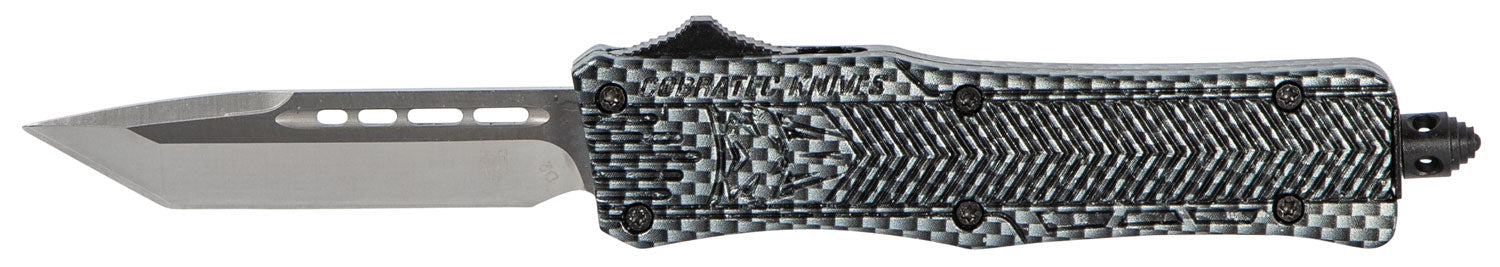 CobraTec CTK-1 Small OTF 2.75" Tanto Plain D2 Steel Carbon Fiber Aluminum Handle Glass Breaker Pocket Clip