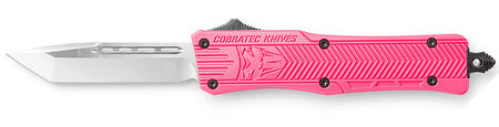 CobraTec CTK-1 Small 2.75" OTF Tanto Plain D2 Pink Aluminum Handle w/ Glass Breaker