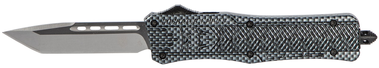 CobraTec CTK-1 Medium 3" OTF Tanto Plain D2 Carbon Fiber Aluminum Handle w/ Glass Breaker