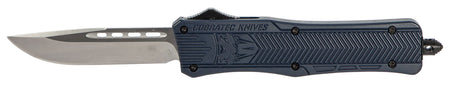 CobraTec CTK-1 Medium 3" OTF Drop Point Plain D2 NYPD Blue Aluminum Handle w/ Glass Breaker