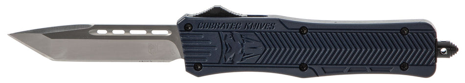 CobraTec CTK-1 Medium 3" OTF Tanto Plain D2 NYPD Blue Aluminum Handle w/ Glass Breaker