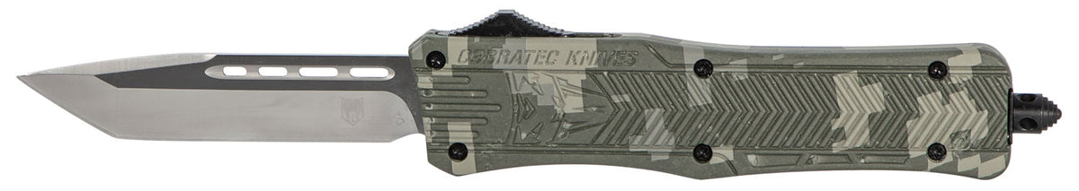 CobraTec CTK-1 Medium 3" OTF Tanto Plain D2 Army DigiCamo Aluminum Handle w/ Glass Breaker