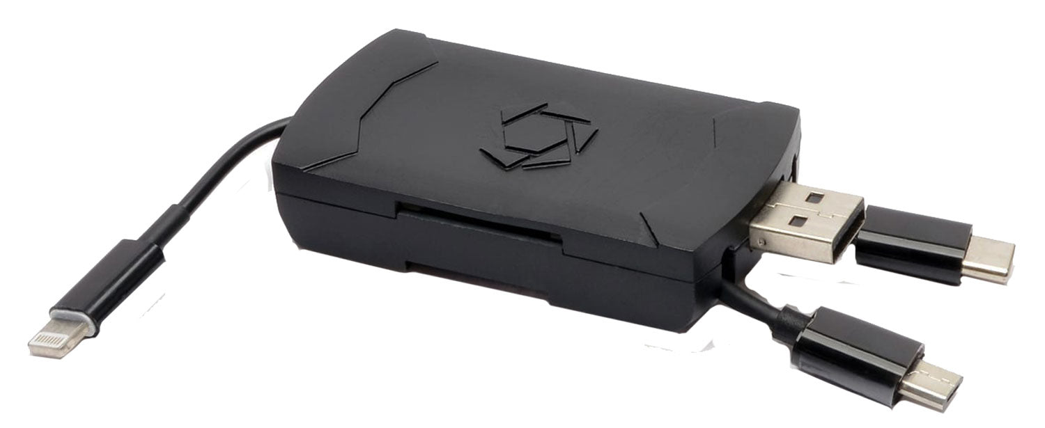 Stealth Cam 4-in-1 SD Memory Card Reader with USB and Lightning Support