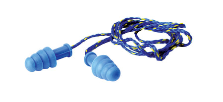 Walker's Corded Rubber Hearing Protection Ear Plugs 27 dB NRR Blue In-Ear