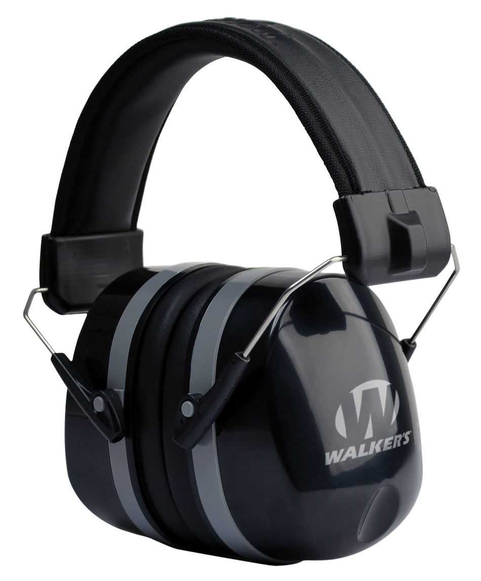 Walker's Folding Passive Hearing Protection Muff 32 dB NRR Black Polymer Over-Head