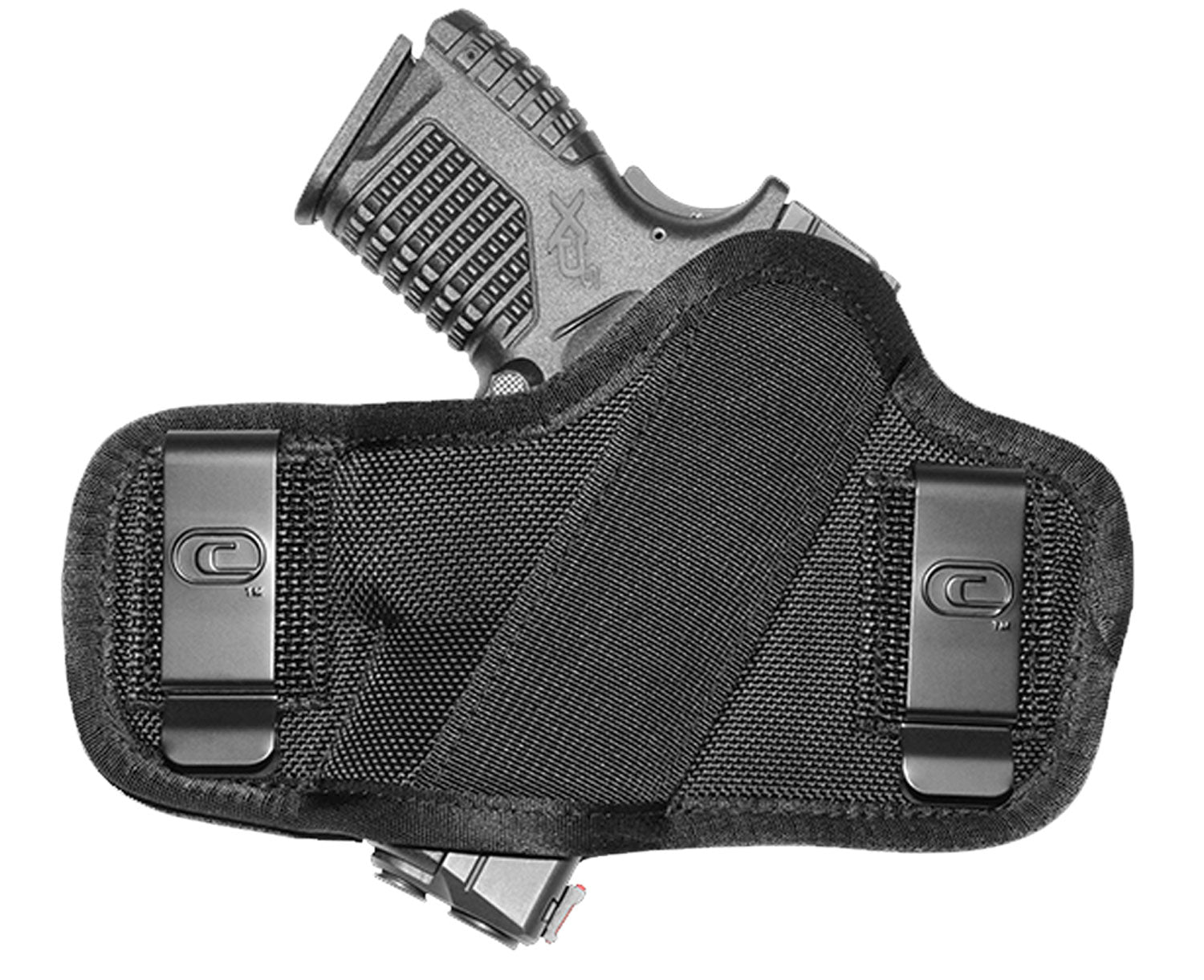 Crossfire Shooting Gear Clip-On OWB Holster Ambidextrous Black Ballistic Nylon Fits 2-2.50" Barrel