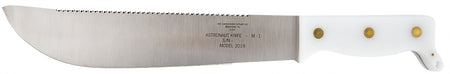 Case 12019 Astronaut M-1 Commemorative Fixed Blade Machete 11.75" High Carbon Steel Plain/Saw Blade, White Synthetic Handle