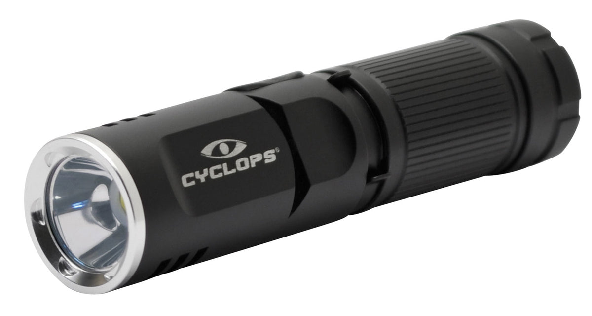 Cyclops FLX400 Rechargeable LED Flashlight 400 Lumens Black Anodized Swivel Head Three Modes USB-C Charge