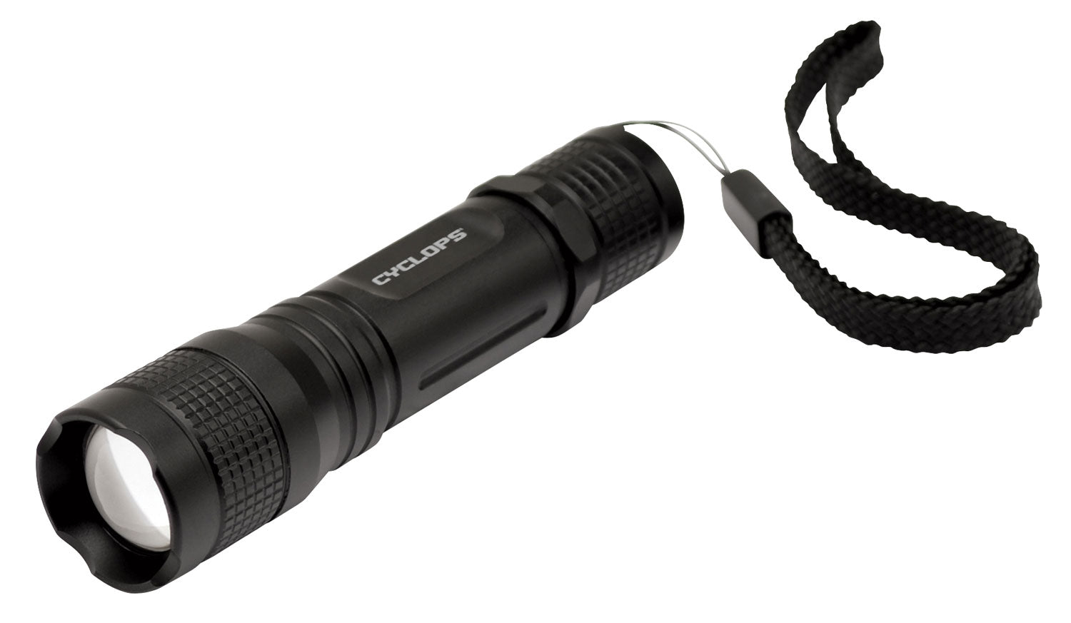 Cyclops TF-150 Compact Tactical Flashlight 150 Lumens CREE LED Spot Flood Beam Black Aluminum Body