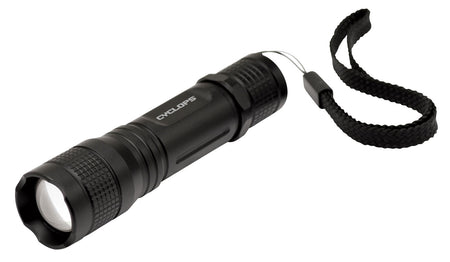Cyclops TF-150 Compact Tactical Flashlight 150 Lumens CREE LED Spot Flood Beam Black Aluminum Body