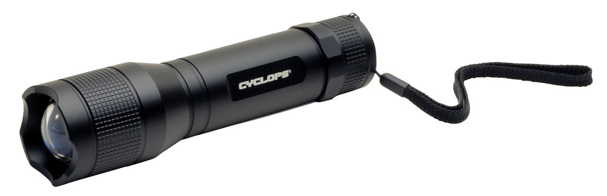 Cyclops TF-800 Tactical Flashlight 800 Lumens White Cree LED Black Aluminum Backpack Light Spot Flood Beam