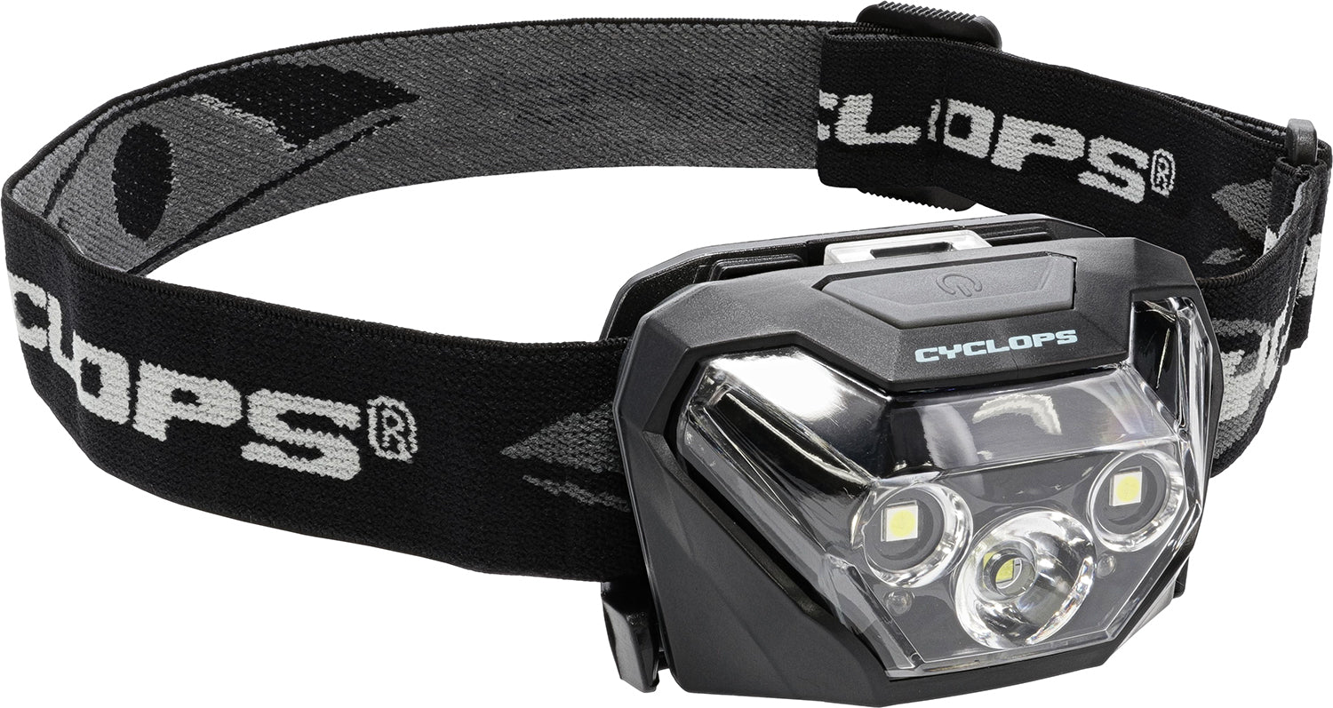 Cyclops HL500 Headlamp 500 Lumens Red/White LED Black 75 Meter Beam