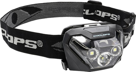 Cyclops HL500 Headlamp 500 Lumens Red/White LED Black 75 Meter Beam